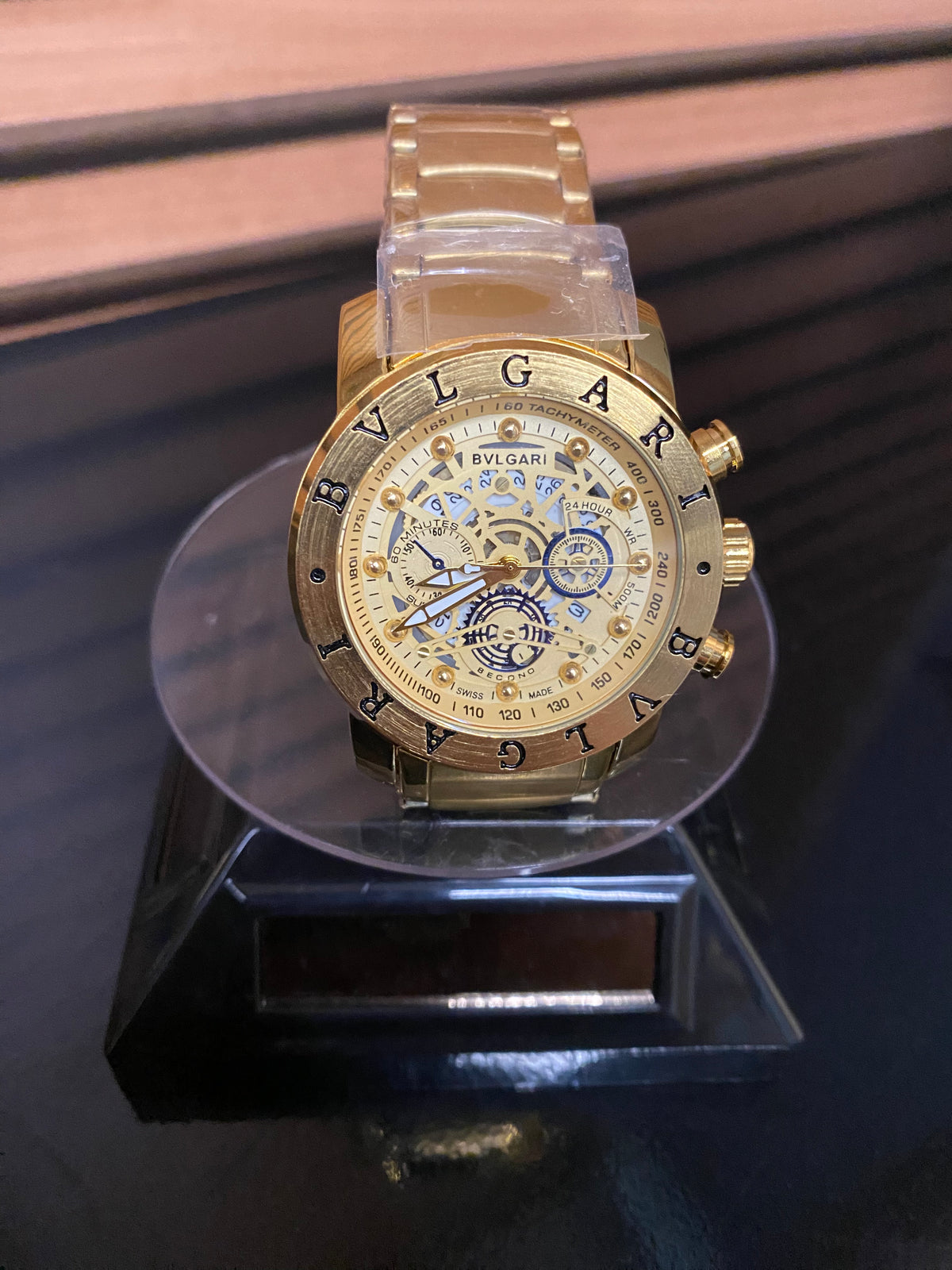 -54% 🎁 BLACK FRIDAY LANÇAMENTO Relógio BVLGARI  Skeleton Dourado 2.0 + 2 BRINDES + Frete Grátis